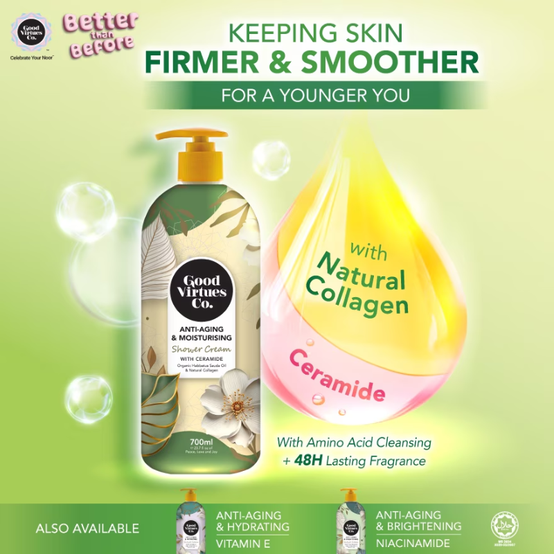 Good Virtues Co. Anti-Aging & Moisturising Shower Cream With Ceramide 700ml