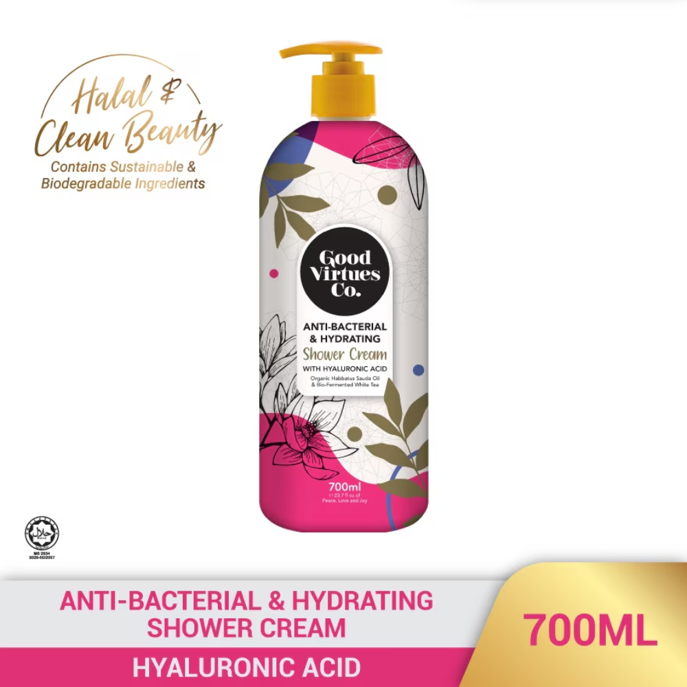 Good Virtues Co. Anti-Bacterial & Hydrating Shower Cream With Hyaluronic Acid 700ml