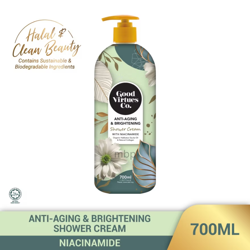 Good Virtues Co. Anti-Aging & Brightening Shower Cream With Niacinamide 700ml