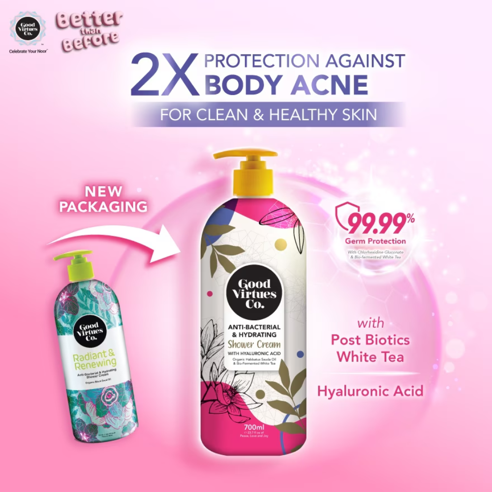 Good Virtues Co. Anti-Bacterial & Hydrating Shower Cream With Hyaluronic Acid 700ml