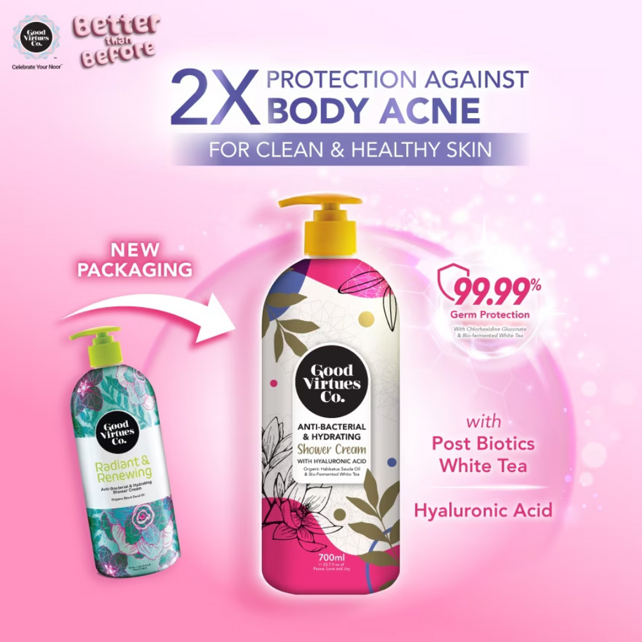 Good Virtues Co. Anti-Bacterial & Hydrating Shower Cream With Hyaluronic Acid 700ml