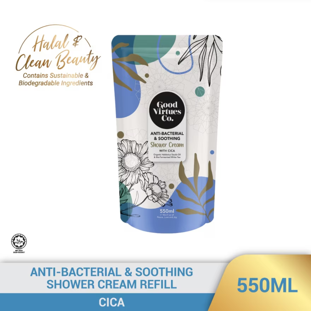 Good Virtues Co. Anti-Bacterial & Soothing Shower Cream With Cica 550ml