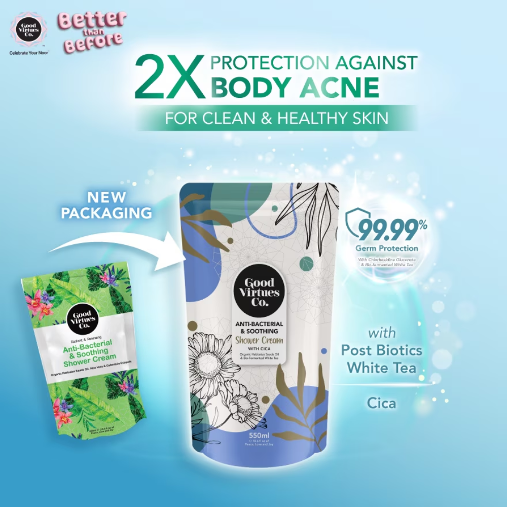 Good Virtues Co. Anti-Bacterial & Soothing Shower Cream With Cica 550ml