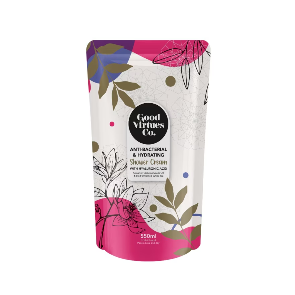 Good Virtues Co. Anti-Bacterial & Hydrating Shower Cream With Hyaluronic Acid 550ml