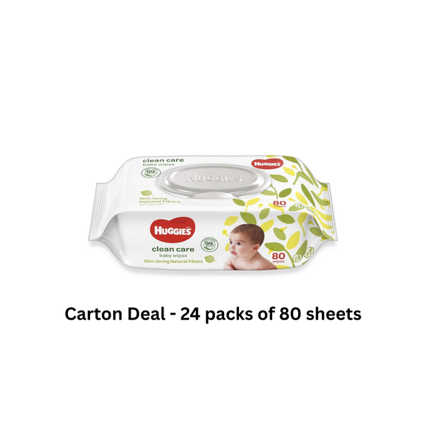 HUGGIES Baby Wipes Clean Care 80s x 24