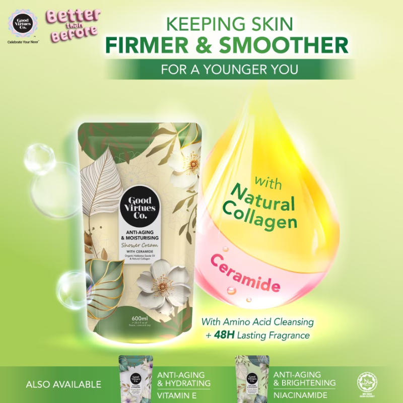 Good Virtues Co. Anti-Aging & Moisturising Shower Cream With Ceramide 600ml