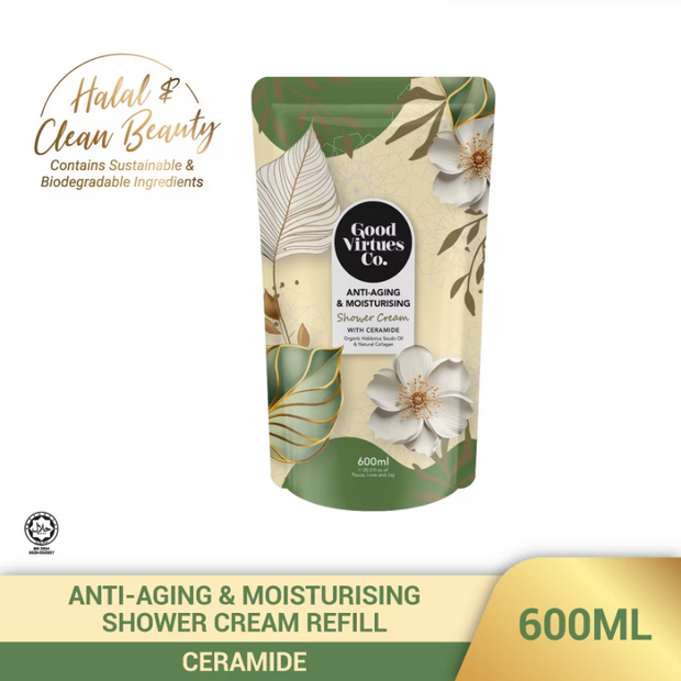 Good Virtues Co. Anti-Aging & Moisturising Shower Cream With Ceramide 600ml