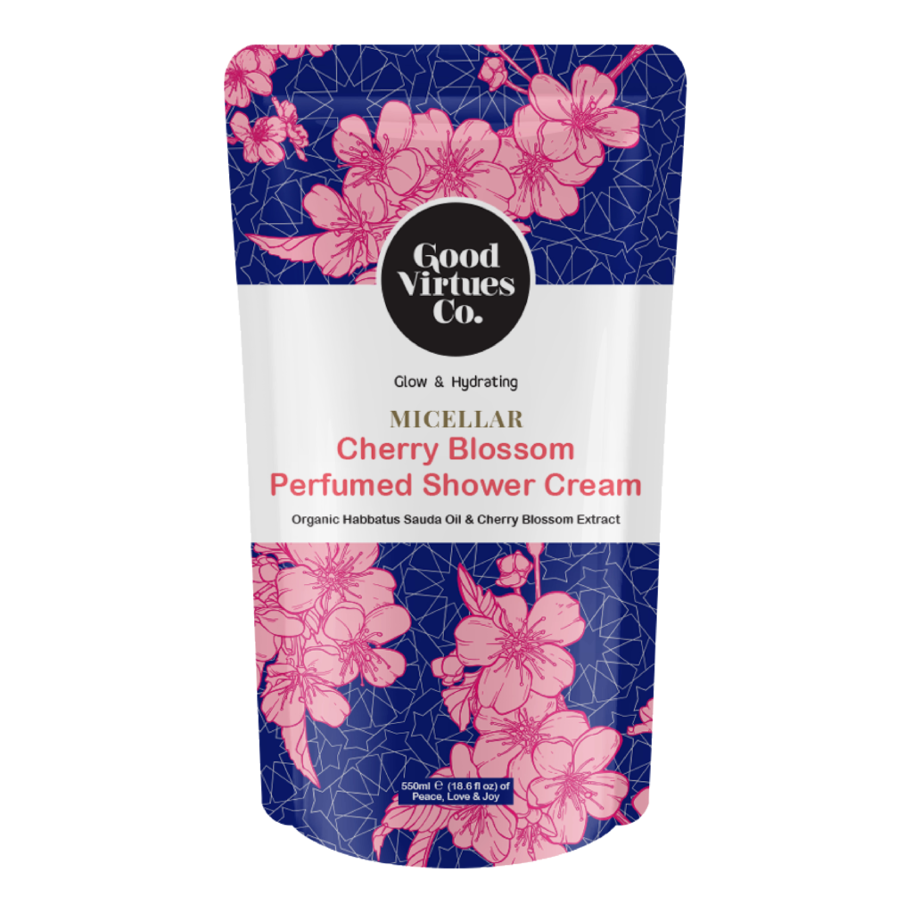GVC Good Virtues Co. Micellar Cherry Blossom Perfumed Shower Cream Refill 550ml