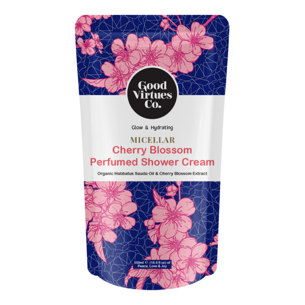 GVC Good Virtues Co. Micellar Cherry Blossom Perfumed Shower Cream Refill 550ml