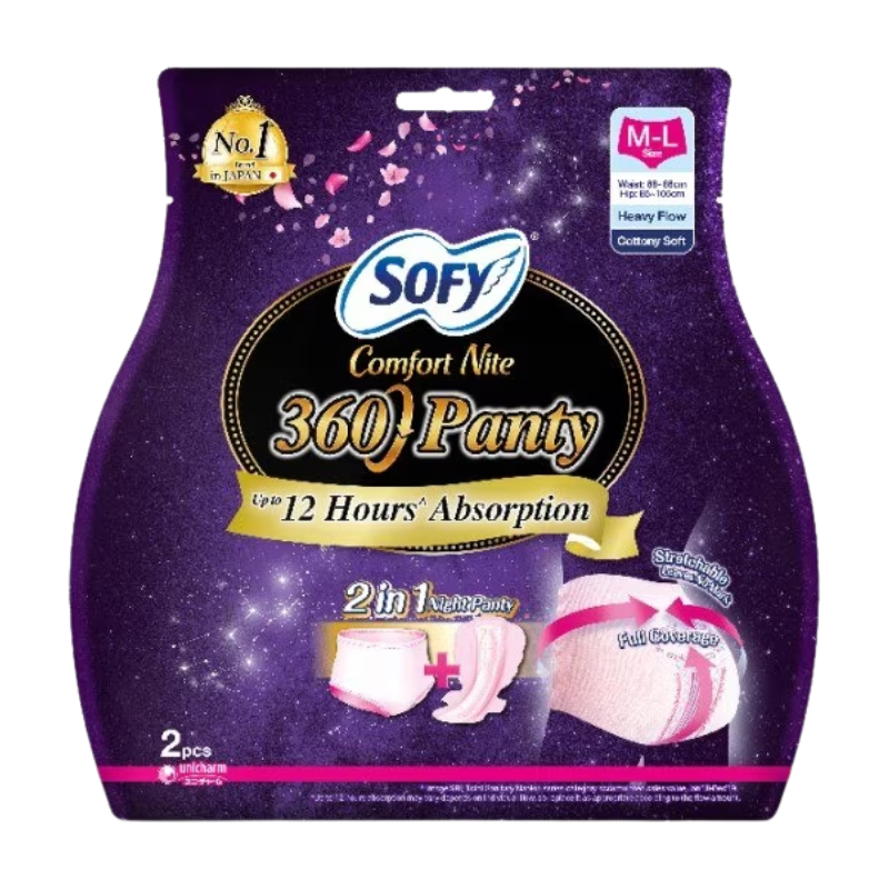 Sofy Comfort Nite 360° Panty Size  M-L (Waist 68-86cm Hip 85-105cm) 2s