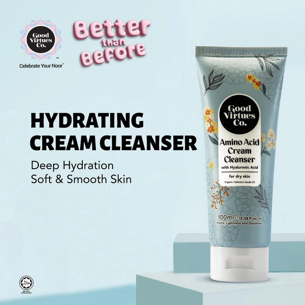 GVC Good Virtues Co.Amino Acid Cream Cleanser with Hyaluronic Acid (For Dry Skin) 100ml