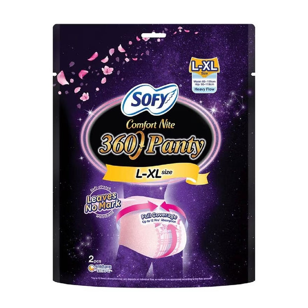Sofy Comfort Nite 360° Panty Size  L-XL (Waist 83-109cm Hip 90-119cm) 2s