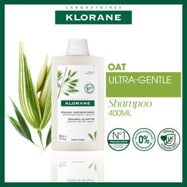 Klorane Ulta-Gentle Oat Shampoo (For All Hair Types, To Gently Cleanses, Softens & Protects Scalp & Hair) 400ml