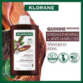 Klorane Quinine Strengthening + Anti-Hairloss Shampoo 400ml