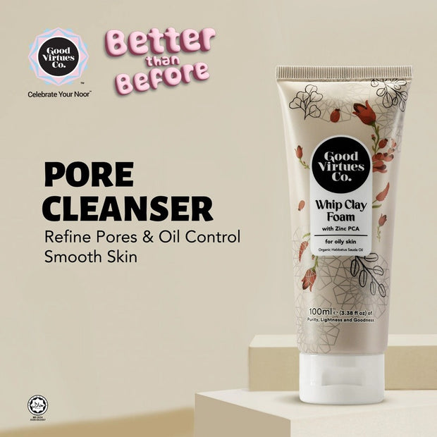 GVC Good Virtues Co. Whip Clay Foam with Zinc PCA (For Oily Skin) 100ml