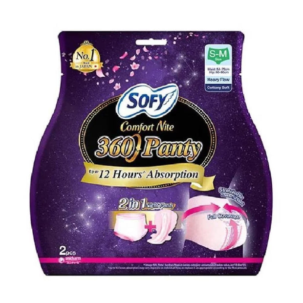 Sofy Comfort Nite 360° Panty Size S-M (Waist 54-72cm Hip 80-95cm) 2s