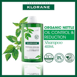 Klorane Oil Control Organic Nettle Shampoo (To Purifies, Gently Cleanses & Regulates Sebum) 400ml
