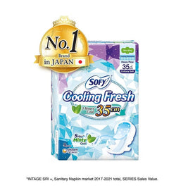 Sofy Cooling Fresh Slim Wing Night Pads 35.5cm 9s Mint