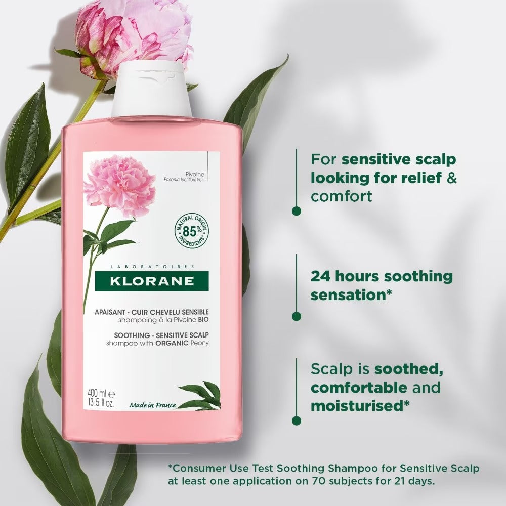 Klorane Soothing Shampoo with Organic Peony - Sensitive scalp 400ml