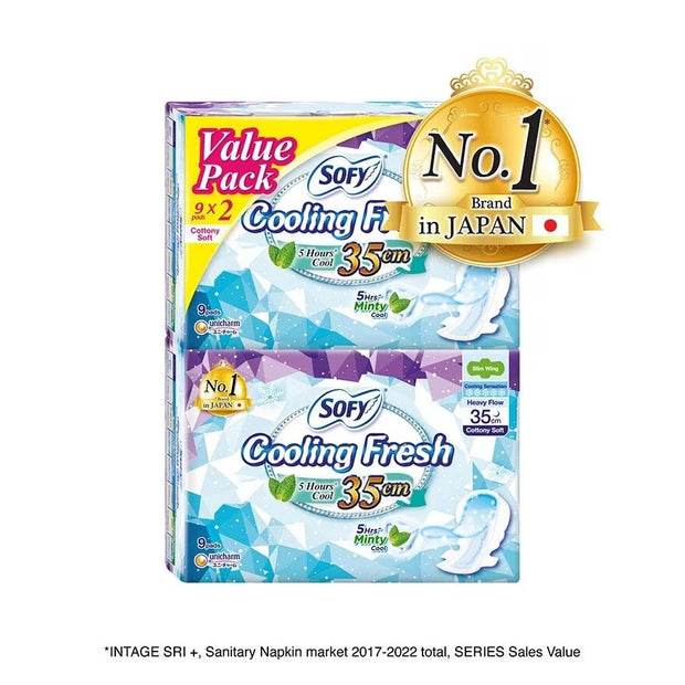 Sofy Cooling Fresh Night Slim Wing 35cm Twin Pack 9s x 2s
