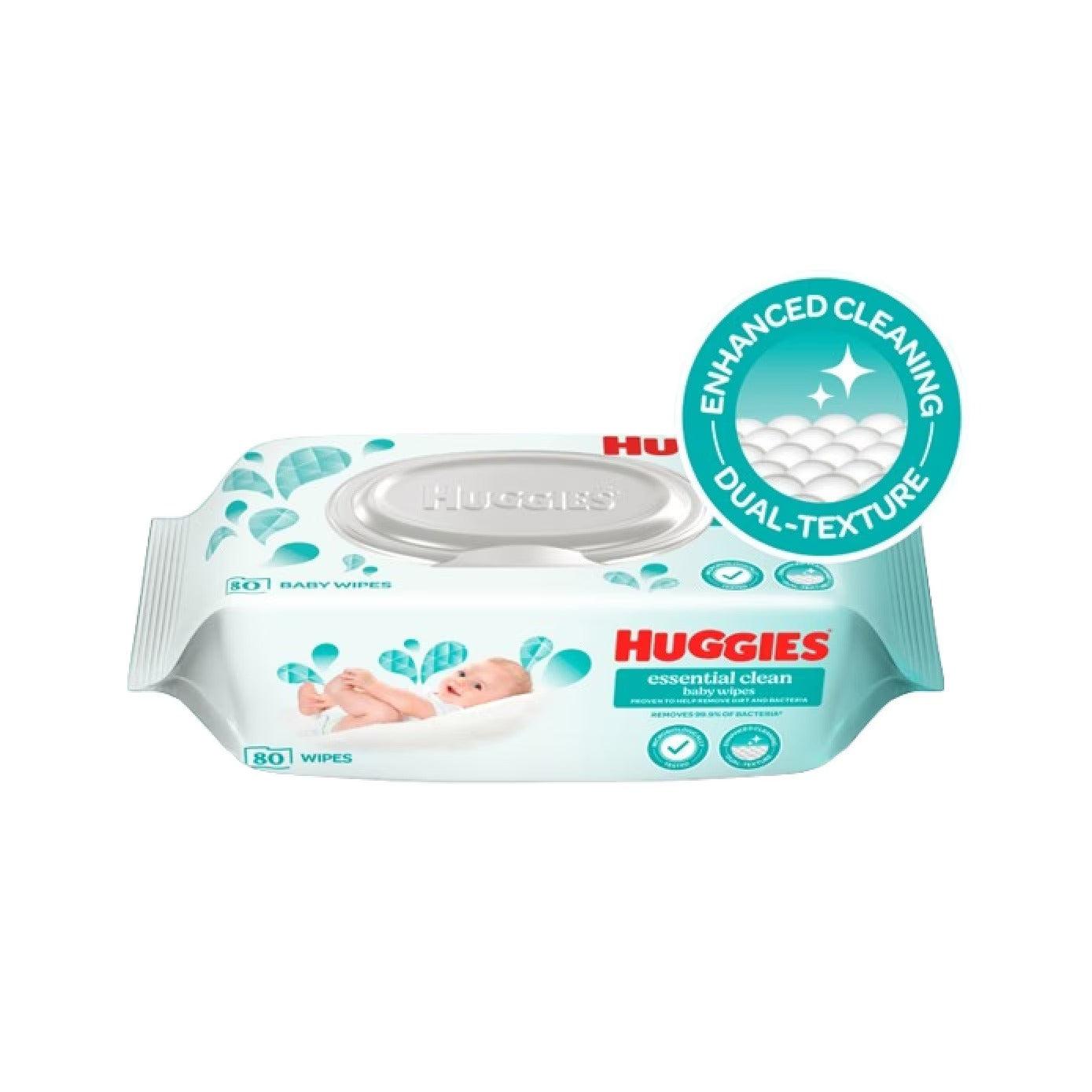 HUGGIES Essential Clean Baby Wipes 80s x 12
