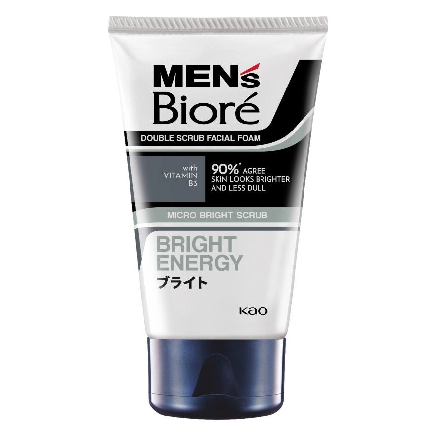 Men's Biore Double Scrub Facial Foam Bright Energy 100g