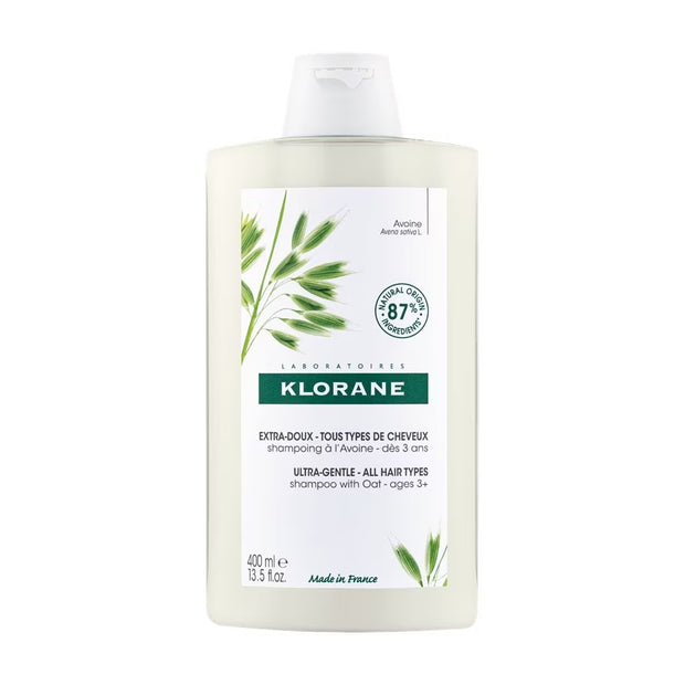 Klorane Ulta-Gentle Oat Shampoo (For All Hair Types, To Gently Cleanses, Softens & Protects Scalp & Hair) 400ml