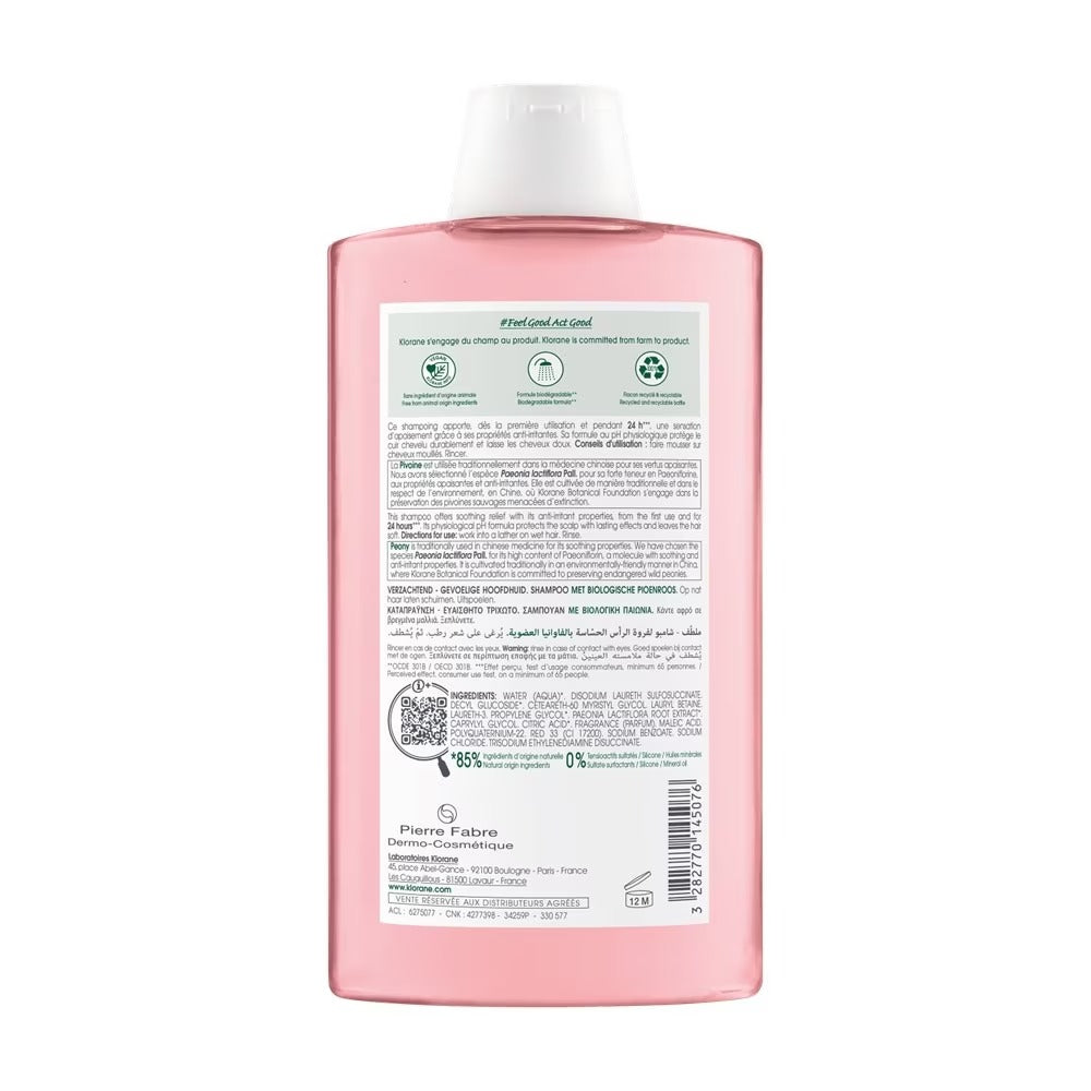 Klorane Soothing Shampoo with Organic Peony - Sensitive scalp 400ml