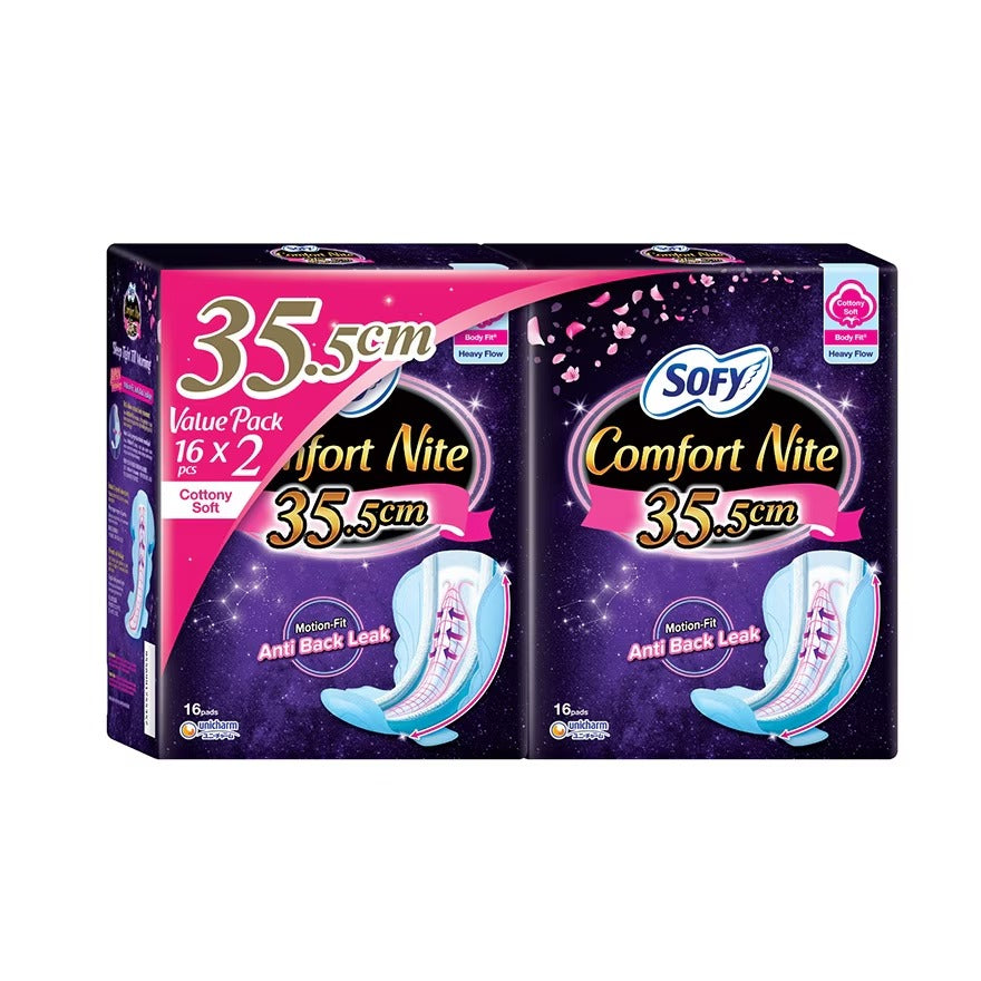 Sofy Body Fit Night Slim Wing 35cm 16sx2 Twin Pack
