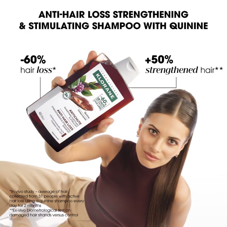 Klorane Quinine Strengthening + Anti-Hairloss Shampoo 400ml
