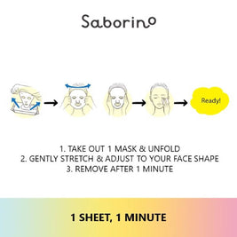 Saborino Morning Facial Sheet Rice Mask (For Oily & Congested Skin) 28s