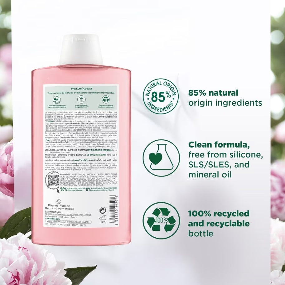 Klorane Soothing Shampoo with Organic Peony - Sensitive scalp 400ml