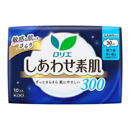 Laurier Happy Skin Heavy Night Use 30cm with Wings, 10s