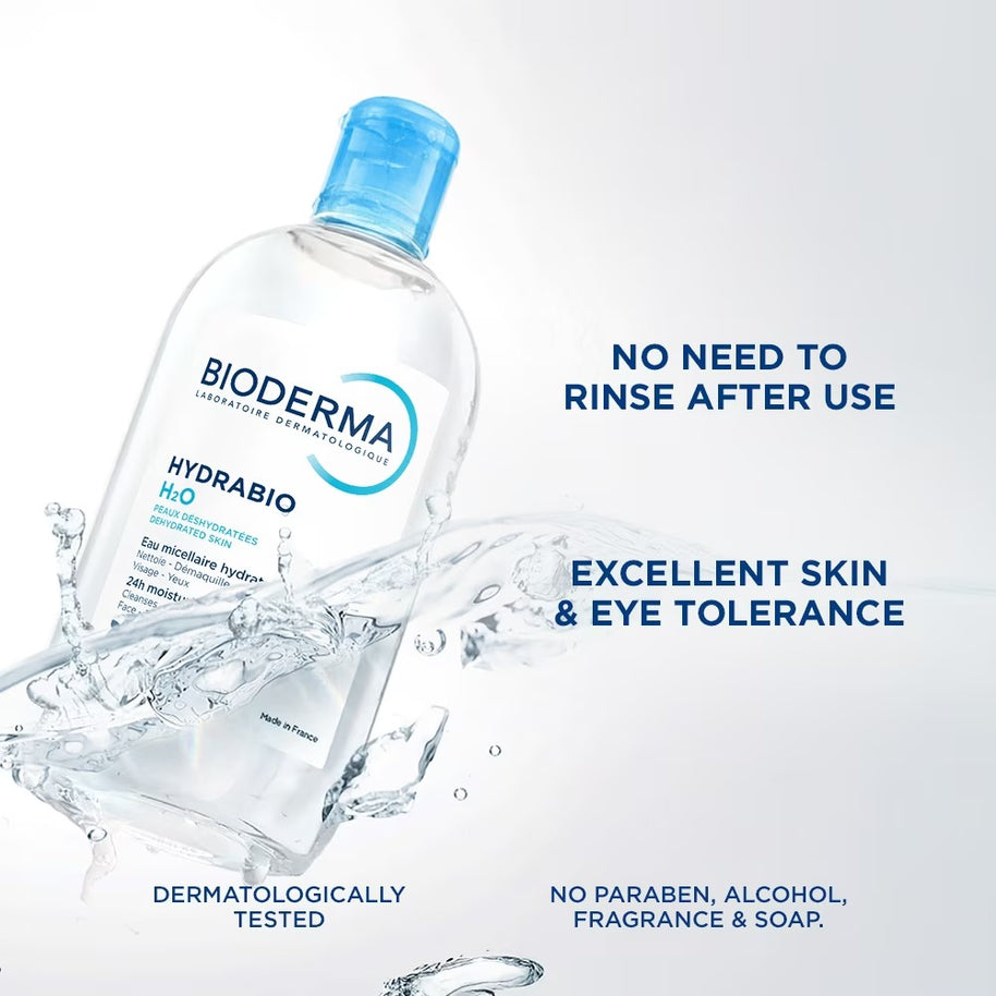 Bioderma Hydrabio H2O Moisturising Micellar Water (Facial Non-Rinse Cleanser for Dehydrated Sensitive Skin) 500ml