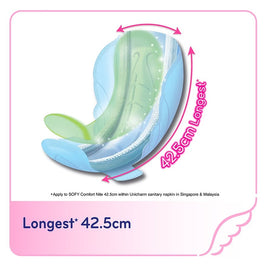 Sofy Comfort Nite Anti-Bacterial Odour Care Anti-Back Leakage Sanitary Pad Night Wing 42.5cm (For Heavy Flow) 8s