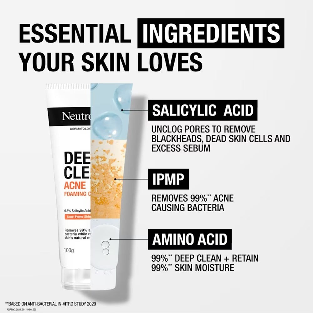 NEUTROGENA Deep Clean Acne Foaming Cleanser (For Acne Prone Skin)100g
