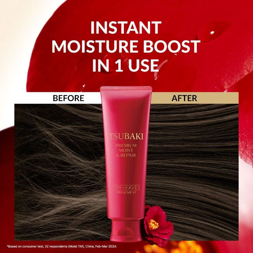 TSUBAKI Premium Moist & Repair Treatment (72 Hours Moisture Retention, Instant Hydration & Improves Frizzy Hair) 160g