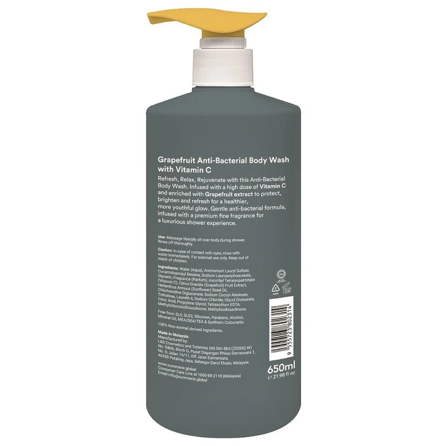 Summerie Anti-Bacterial Body Wash Grapefruit 650ml