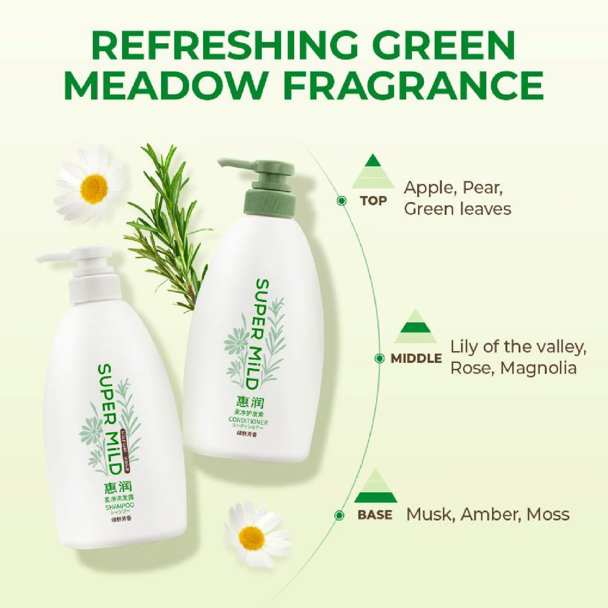 SUPER MiLD Refreshing Green Meadow Fragrance Conditioner 600ml