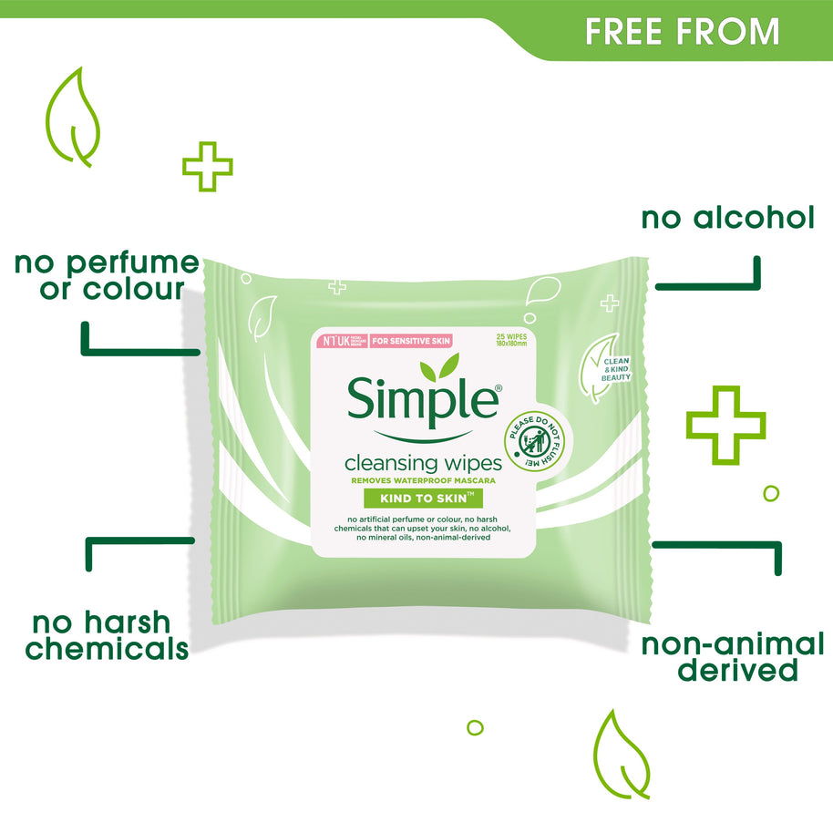 Simple Kind To Skin Cleansing Facial Wipes 25 sheets
