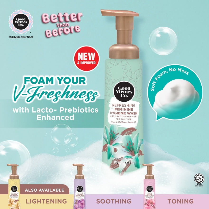 Good Virtues Co. Refreshing Feminine Hygiene Wash with Lacto-Prebiotic 150ml