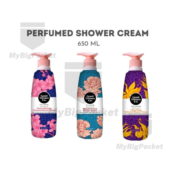 GVC Good Virtues Co. Micellar Perfumed Shower Cream Bottle 650ml and Refill Pack 550ml Assorted