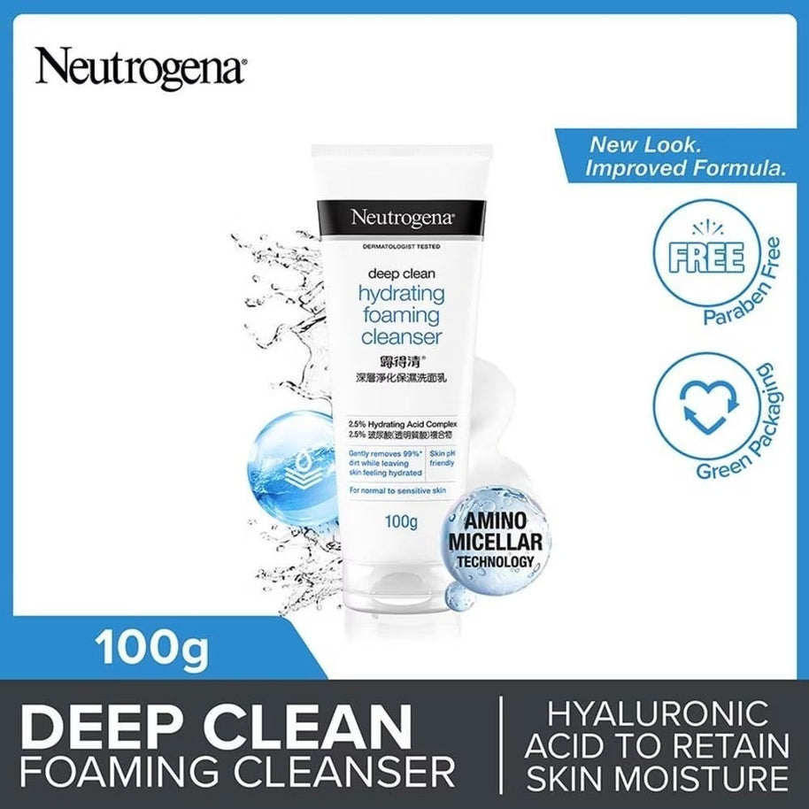 Neutrogena Deep Clean Foaming Cleanser 100g (Scrub/Gentle/Acne/Hydrating/Brightening/Soothing)