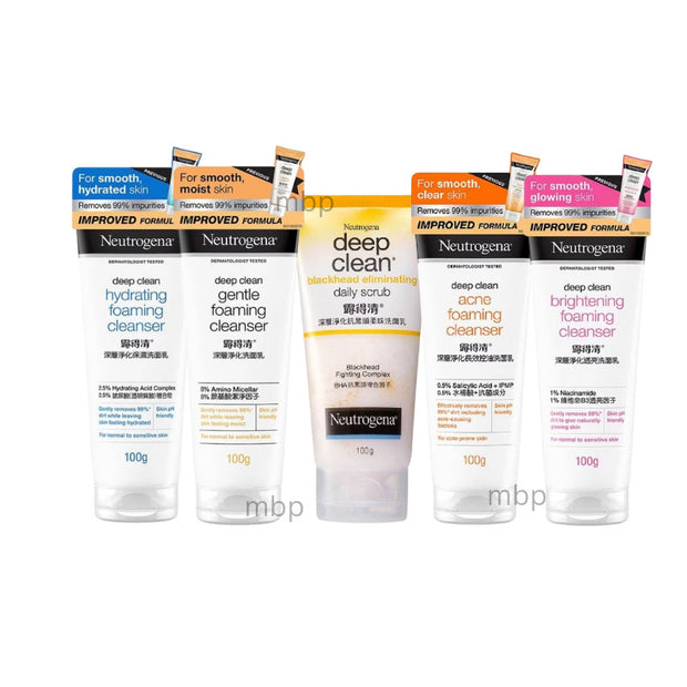 Neutrogena Deep Clean Foaming Cleanser 100g (Scrub/Gentle/Acne/Hydrating/Brightening/Soothing)