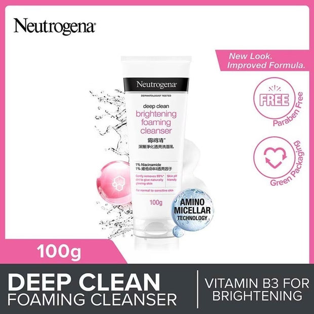 Neutrogena Deep Clean Foaming Cleanser 100g (Scrub/Gentle/Acne/Hydrating/Brightening/Soothing)