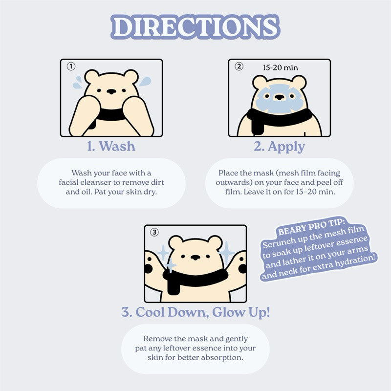 Coolco’s Beary Beary Icy Mask - Cooling Moisturising Mask 5 Sheets