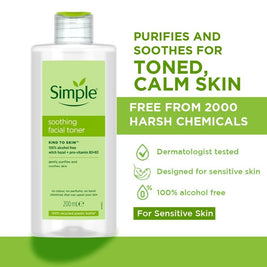 Simple Kind To Skin Soothing Facial Toner 200ml