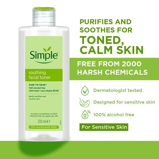 Simple Kind To Skin Soothing Facial Toner 200ml