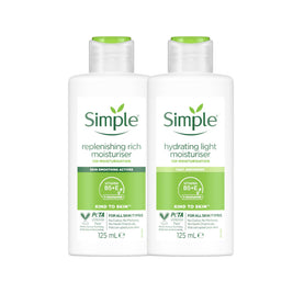 Simple Kind to Skin Moisturiser -  Hydrating Light & Replenishing Rich 125ml