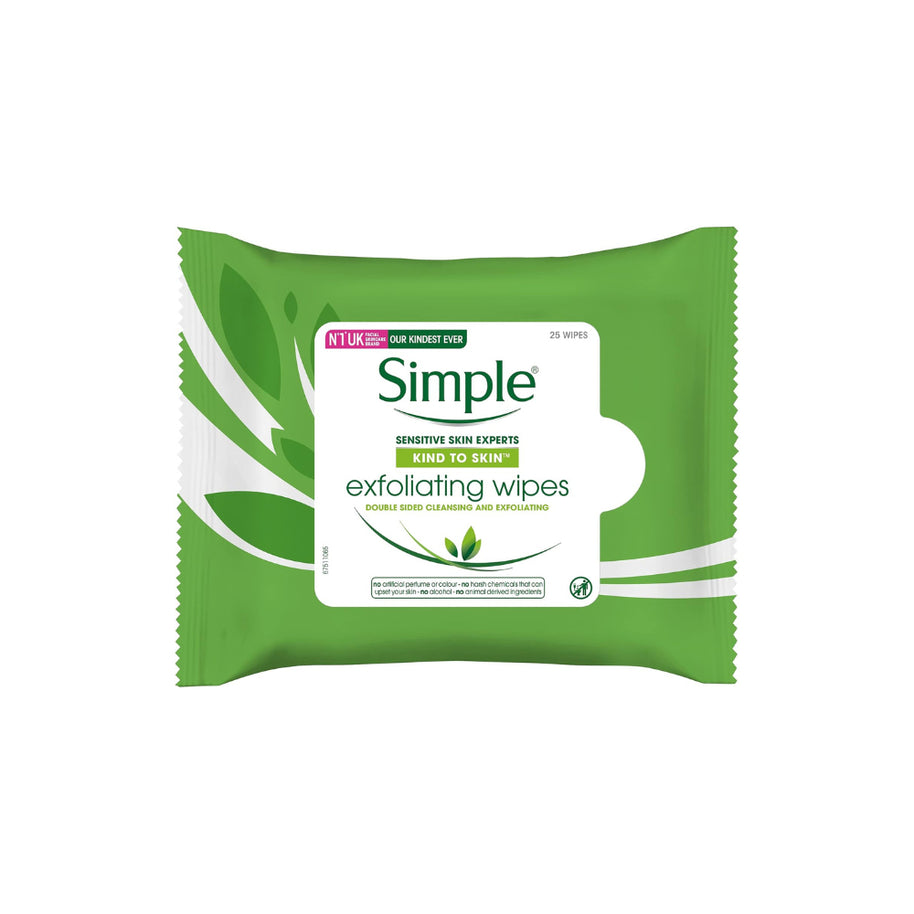 Simple Kind to Skin Exfoliating Cleansing Facial Wipes 25s